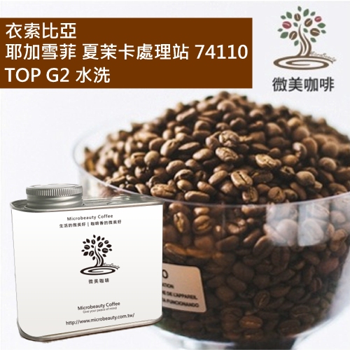 [微美咖啡]罐裝440元,耶加雪菲 夏茉卡處理站 74110 TOP G2 水洗(衣索比亞)淺焙咖啡豆,新鮮烘焙
